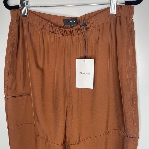 NWT Theory Flat Twill Slim Cargo Pants Women's Clay Size M $295 - Picture 5 of 11